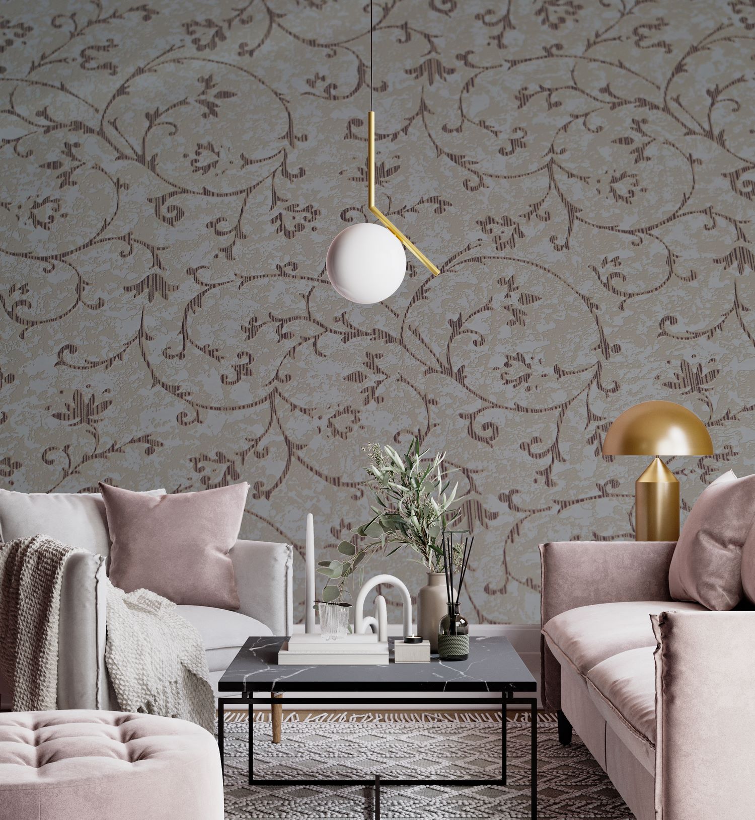 Buy PATTERN WALLPAPER 53CM*10.05M 5.32sqm- WITH FIXING Online | Construction Finishes | Qetaat.com